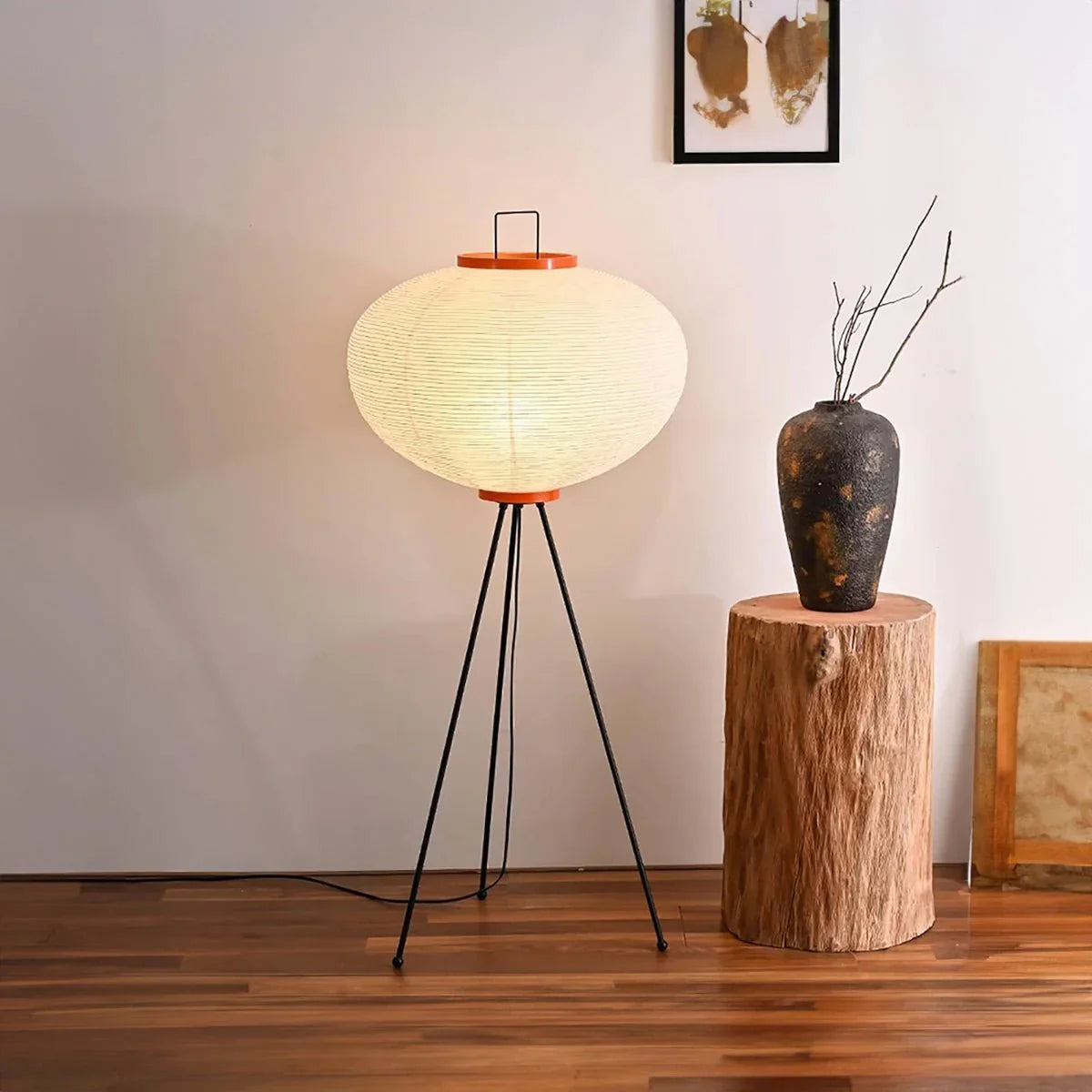 Royallure Minimalist Japanese Rice Paper Floor Lamp - Modern LED Lighting Solution - Large Floor Lamp / Warm Light