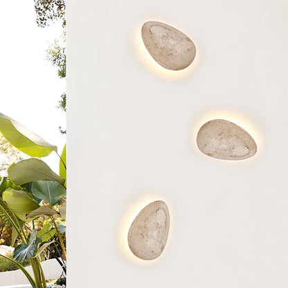Royelux Minimal Wall Lamp With Natural Stone Texture WabiSabi Style For Calming Ambience