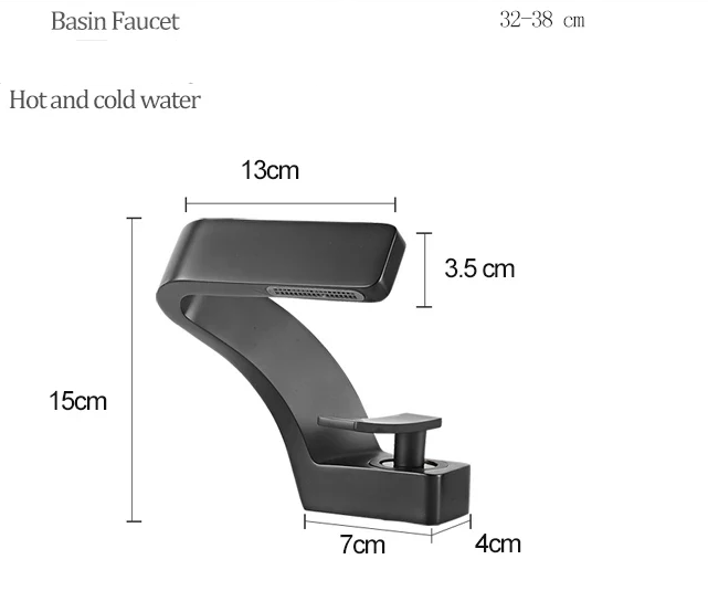 Luxora Modern Curved Bathroom Faucet with Polished Chrome Finish and Hot and Cold Mixer