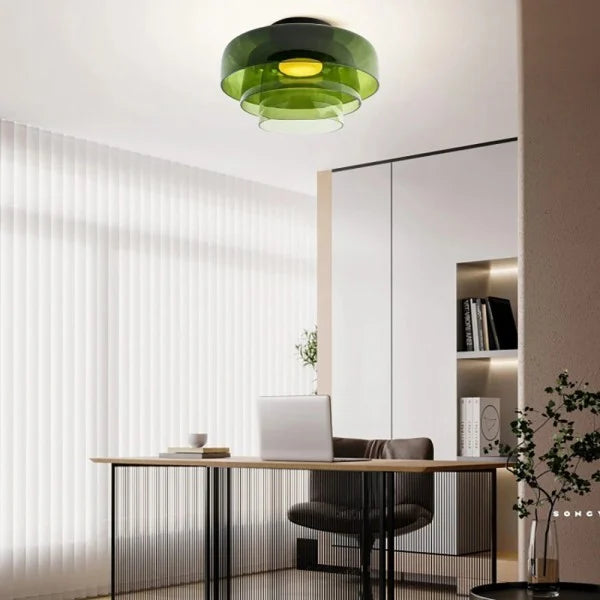 LuxRoyale Nordic LED Glass Flush Mount Ceiling Lamp for Living Room, Bedroom & Hallway