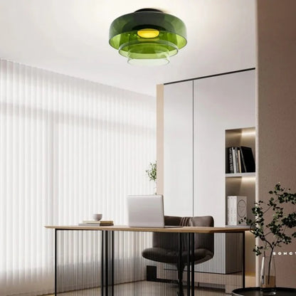 LuxRoyale Nordic LED Glass Flush Mount Ceiling Lamp for Living Room, Bedroom & Hallway