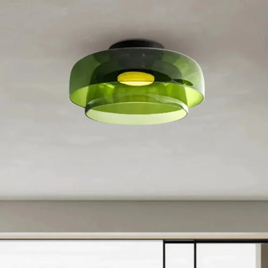 LuxRoyale Nordic LED Glass Flush Mount Ceiling Lamp for Living Room, Bedroom & Hallway