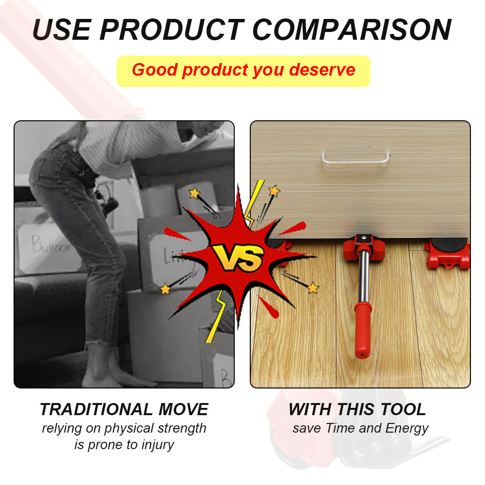 Royaleva Furniture Movers Set – Heavy-Duty Lifter & 360° Rollers for Easy Moving