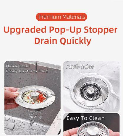Lumora Kitchen Sink Drain Strainer 3-in-1 Premium Design