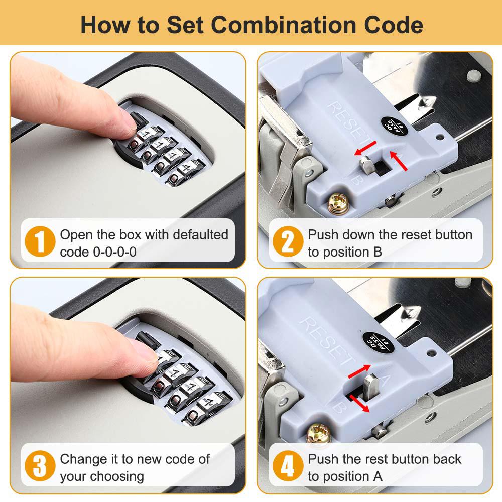 Luxora Lock Box For Keys - Secure 4-Digit Combination Safe