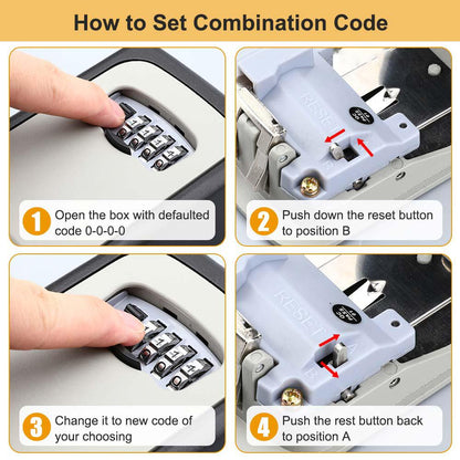 Luxora Lock Box For Keys - Secure 4-Digit Combination Safe