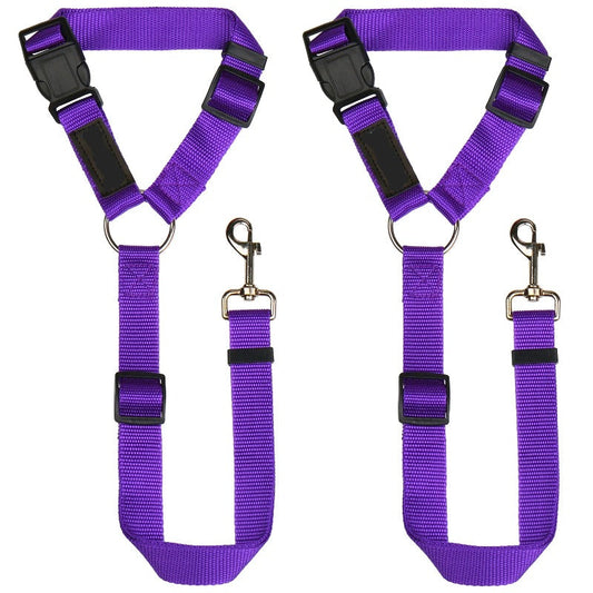 Pawellure Adjustable Headrest Dog Seat Belt - 2 Pack Tangle-Free Safety Restraint for Car Travel