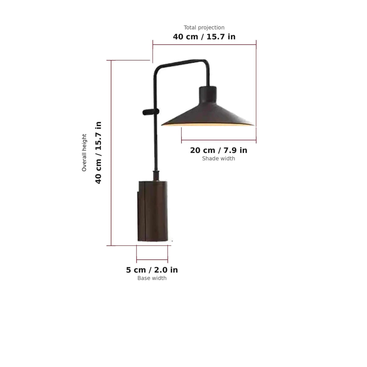 LuxRoyale Weather Resistant Modern Outdoor LED Wall Sconce Light with Metal Cone Design