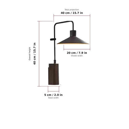 LuxRoyale Weather Resistant Modern Outdoor LED Wall Sconce Light with Metal Cone Design