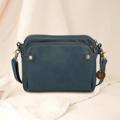 LuxRoyale Three-Layer Crossbody Leather Shoulder Bag & Clutch
