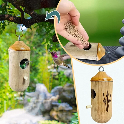 Luxora Wooden Hummingbird House - Gift for Natural Lovers