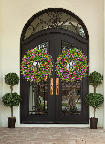 Luxora Farmhouse Colorful Cottage Wreath for Spring Decor