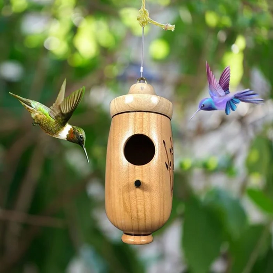 Decorative Hummingbird House – Handcrafted Resin Birdhouse for Garden & Backyard Attraction