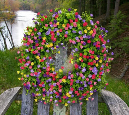Luxora Farmhouse Colorful Cottage Wreath for Spring Decor