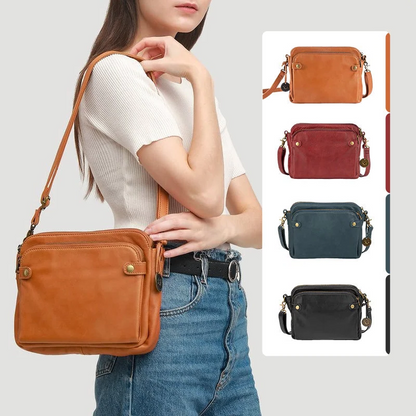 LuxRoyale Three-Layer Crossbody Leather Shoulder Bag & Clutch