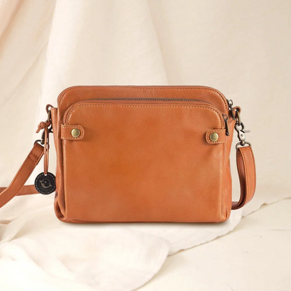 LuxRoyale Three-Layer Crossbody Leather Shoulder Bag & Clutch