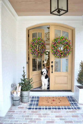 Luxora Farmhouse Colorful Cottage Wreath for Spring Decor