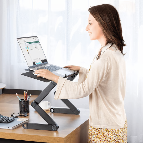 Luxora Adjustable Laptop Stand For Desk With Mouse Pad