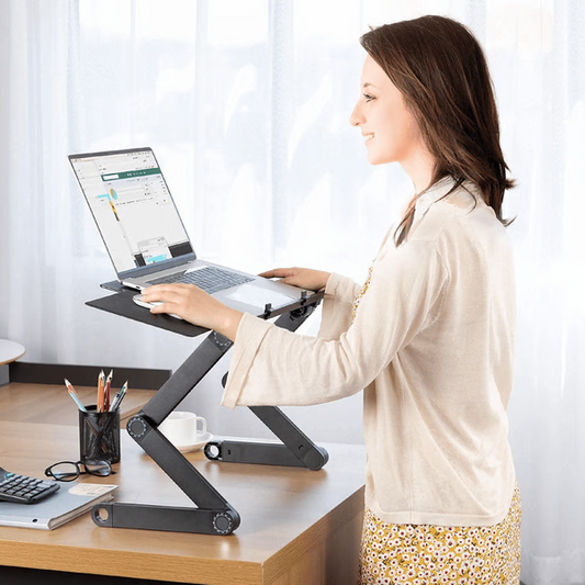 Luxora Adjustable Laptop Stand For Desk With Mouse Pad