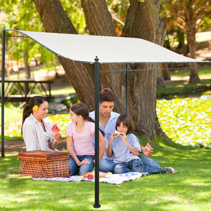 Waterproof garden patio awning canopy with UV protection and heat reduction. Made from high-density polyester with PU coating for durability. Ideal for outdoor shading in patios, gardens, and pool areas.