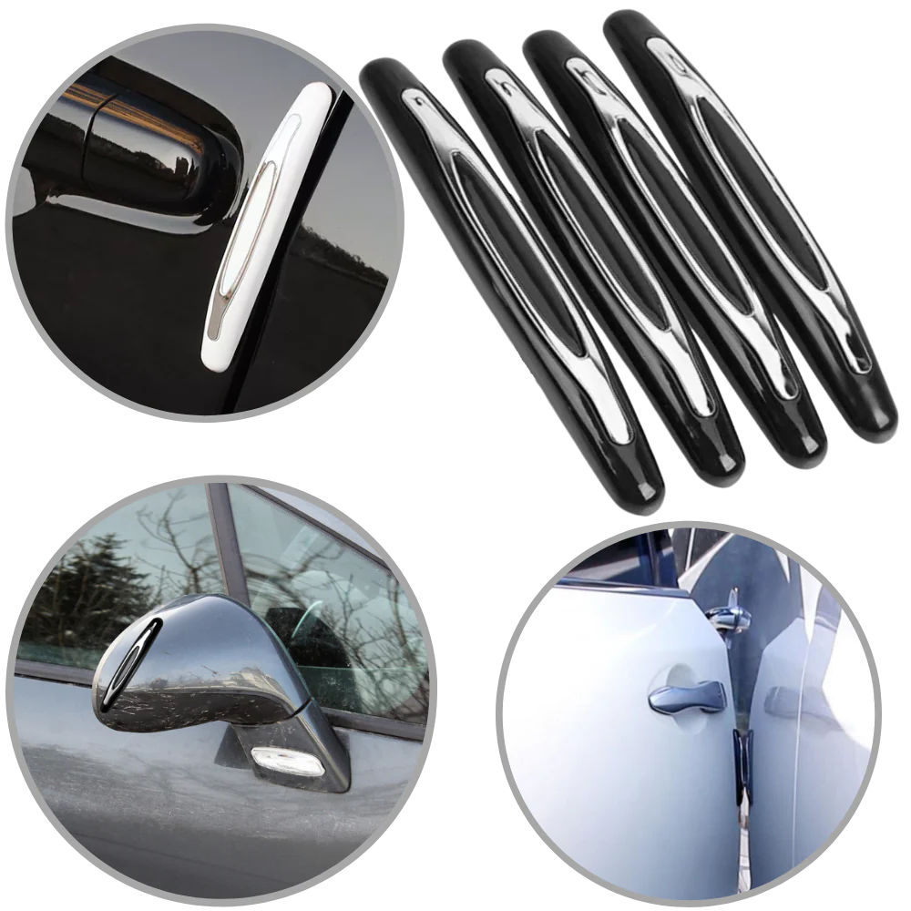 RoyaleGlow 4-Pack Car Door Protection Strips - Durable and Discreet