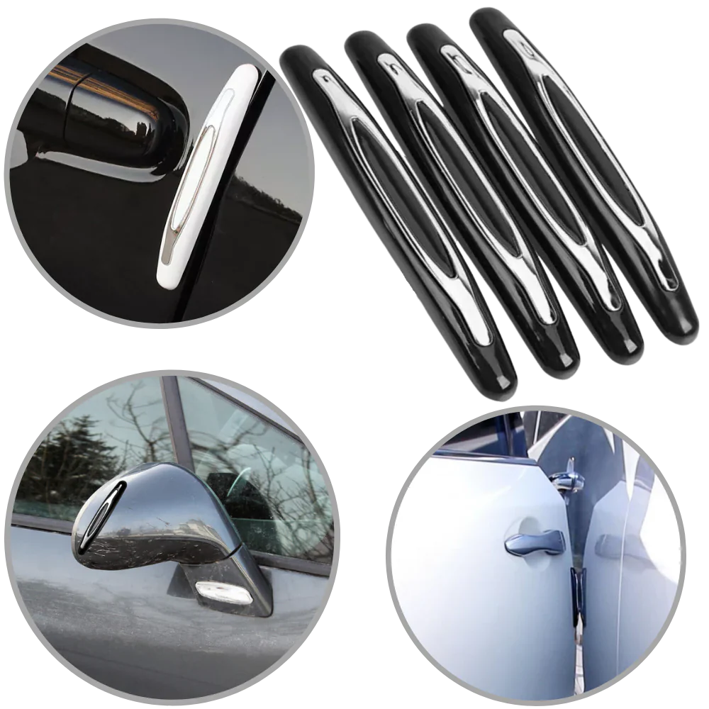 RoyaleGlow 4-Pack Car Door Protection Strips - Durable and Discreet