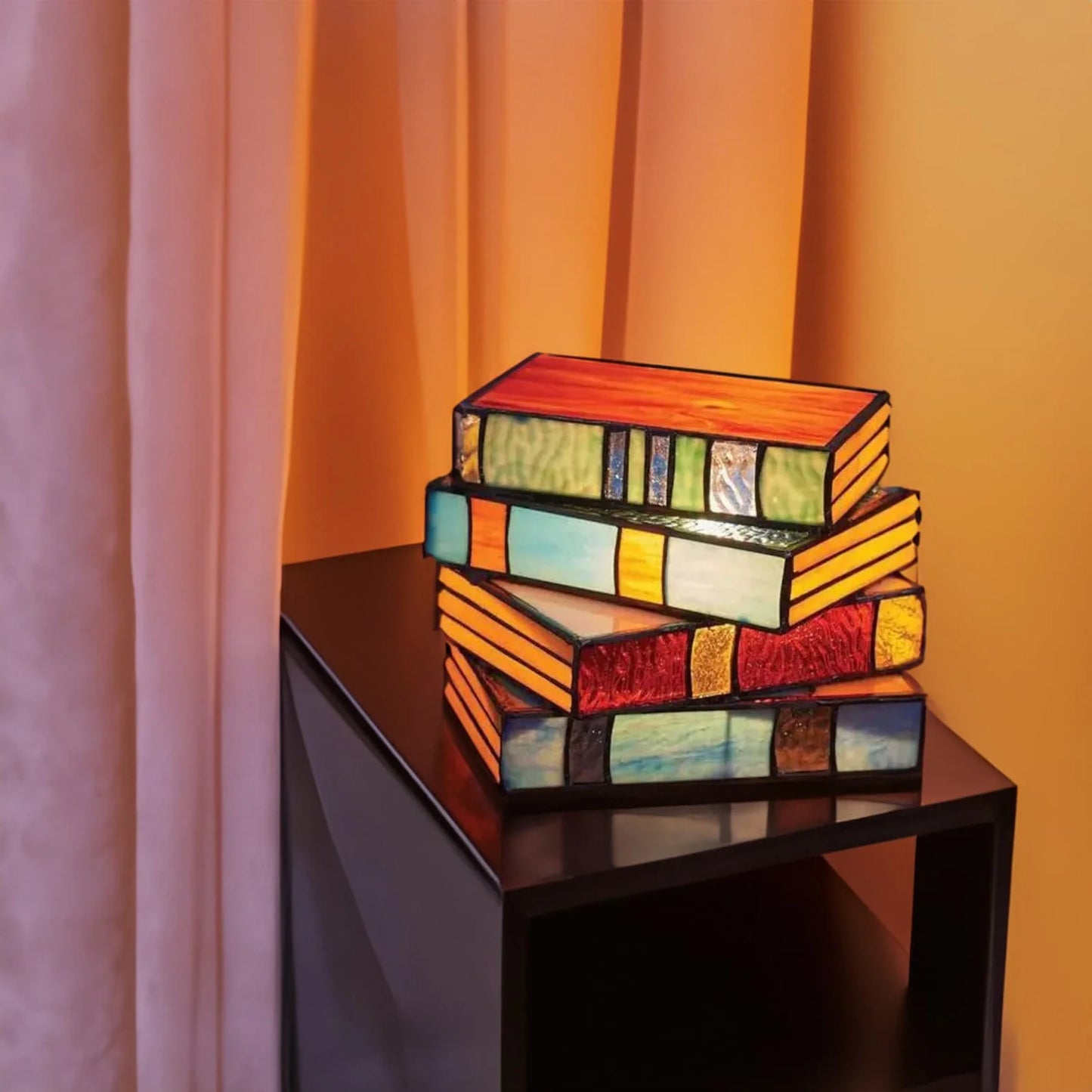 Royaleva Stained Glass Books Lamp - Literary Decor Accent