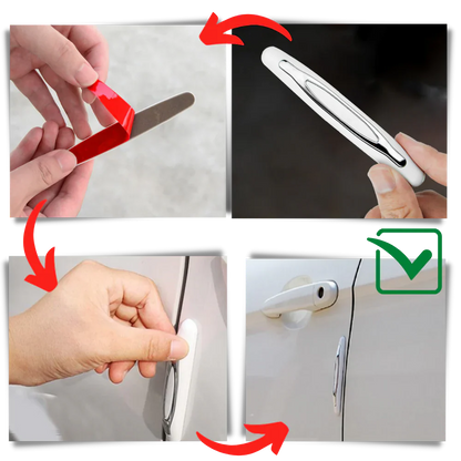 RoyaleGlow 4-Pack Car Door Protection Strips - Durable and Discreet