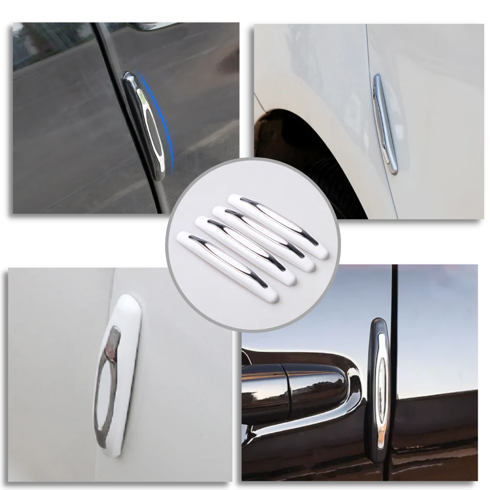 RoyaleGlow 4-Pack Car Door Protection Strips - Durable and Discreet