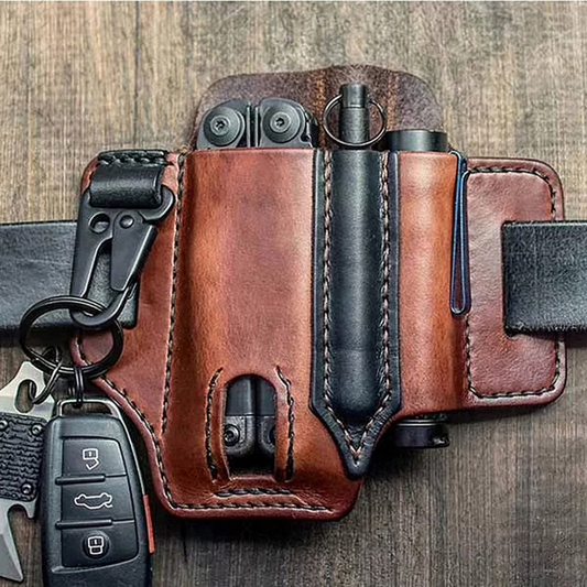 RoyaleGlow Tactical Multi Tool Belt Leather Bag - Durable & Stylish