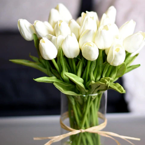 Royaleva 10x Artificial Tulips Flowers for Home Decor