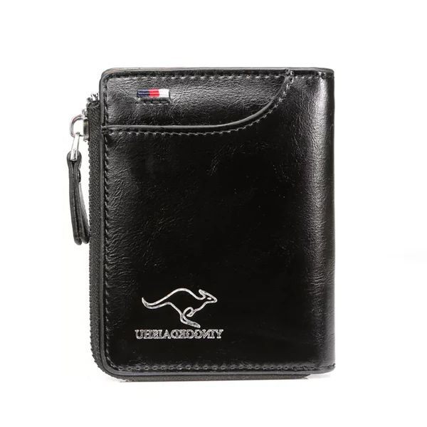 Royaleva Men’s RFID Blocking Wallet with Zipper Multi Credit Card Holder Khaki Brown Black