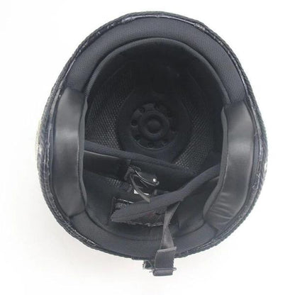 Royaleva Retro Vintage Motorcycle Helmet Open Face With Goggle Mask
