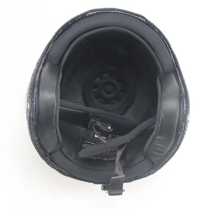 Royaleva Retro Vintage Motorcycle Helmet Open Face With Goggle Mask