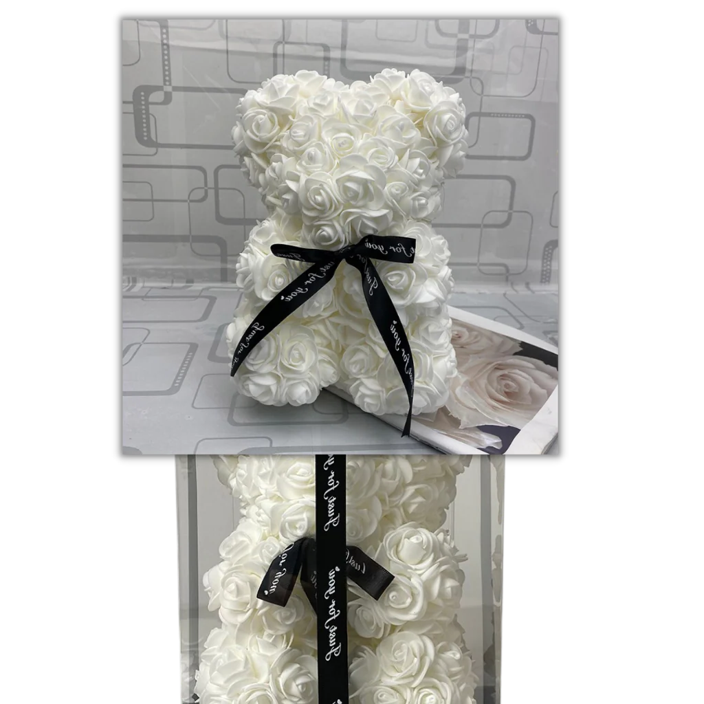 RoyaleGlow Roses Teddy Bear - Colorful Plush Gift 25cm