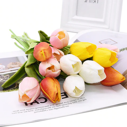 Royaleva 10x Artificial Tulips Flowers for Home Decor