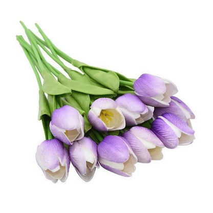 Royaleva 10x Artificial Tulips Flowers for Home Decor