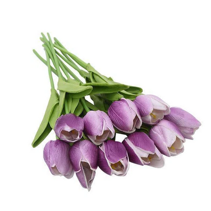 Royaleva 10x Artificial Tulips Flowers for Home Decor