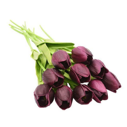 Royaleva 10x Artificial Tulips Flowers for Home Decor