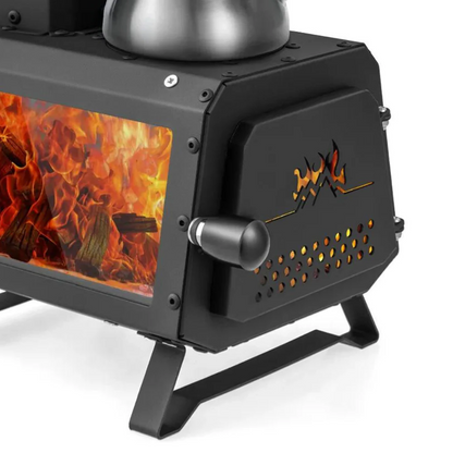 RoyaleGlow Portable Wood Burning Camping Cooking Heater Stove