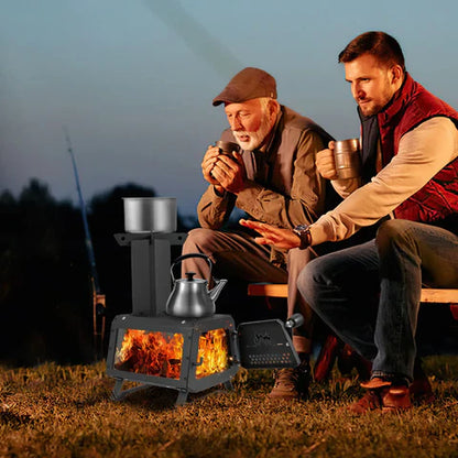 RoyaleGlow Portable Wood Burning Camping Cooking Heater Stove