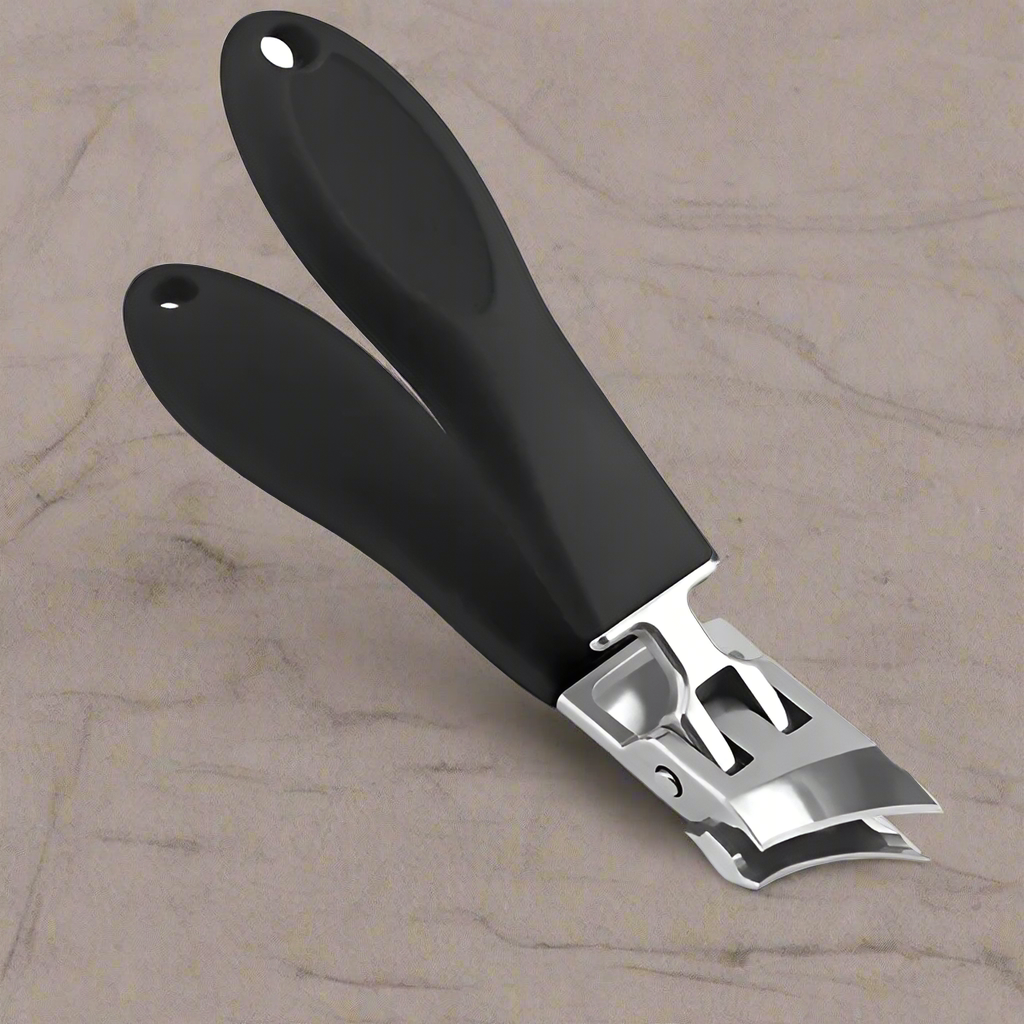 Heavy-Duty Stainless Steel Nail Clipper with Wide Jaw Opening, Precision Slanted Cutting Edge, Anti-Splash Catcher & Ergonomic Non-Slip Handle for Thick Nails & Toenails – Rust-Resistant & Mess-Free