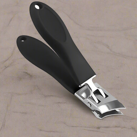 Heavy-Duty Stainless Steel Nail Clipper with Wide Jaw Opening, Precision Slanted Cutting Edge, Anti-Splash Catcher & Ergonomic Non-Slip Handle for Thick Nails & Toenails – Rust-Resistant & Mess-Free
