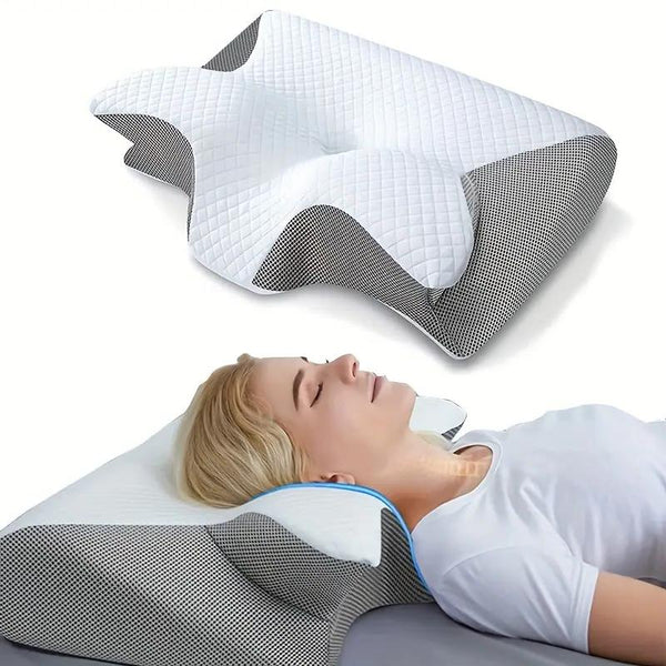 RoyaleGlow Butterfly Shape Pillow with Armrests - Ideal for Side and Back Sleepers