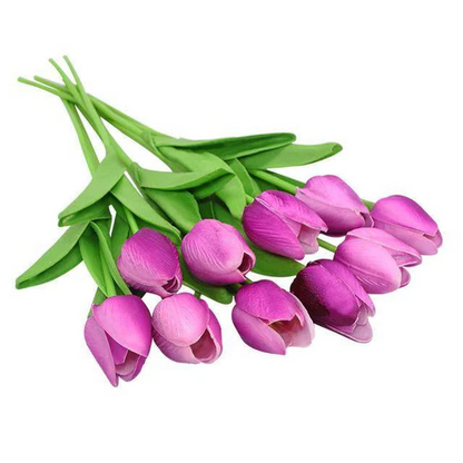 Royaleva 10x Artificial Tulips Flowers for Home Decor
