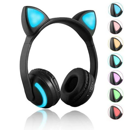 RoyaleGlow Cat Glowing Bluetooth Headphones for Kids