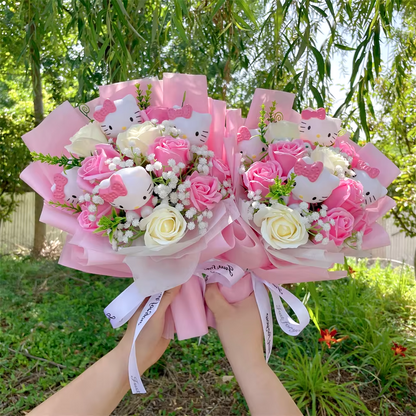 Royaleva Sanrio Kitty Flowers Bouquet - Plush Gift Arrangement