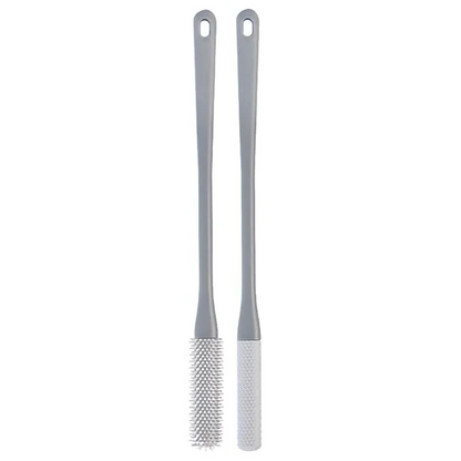 RoyaleGlow Toe Gap Cleaning Brush with Long Handle Gray-1 Set