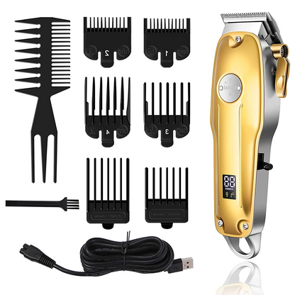 RoyaleGlow Professional Hair Clippers for Men Gold Set