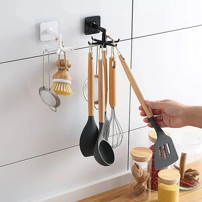 Luxora 360° Rotating Self-Adhesive Utility Hook for Storage